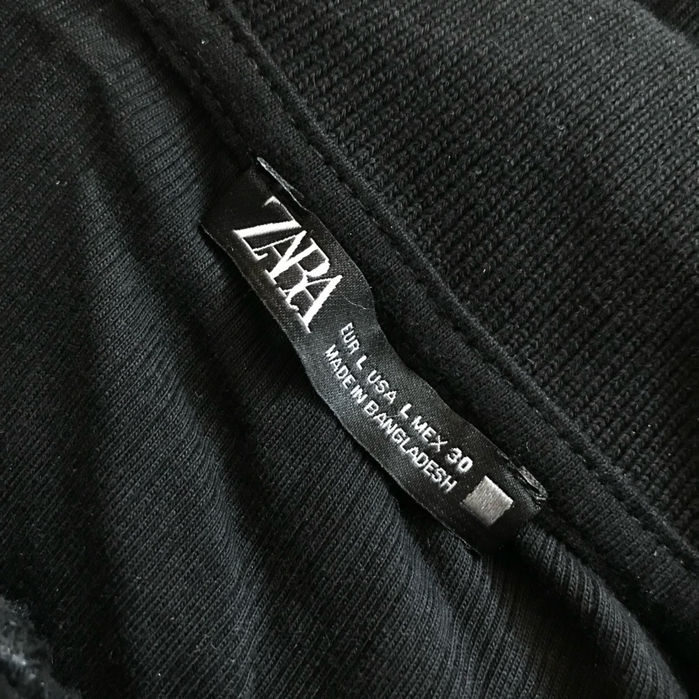 Zara Black Ribbed Button-Up Top - Picture 4 of 8